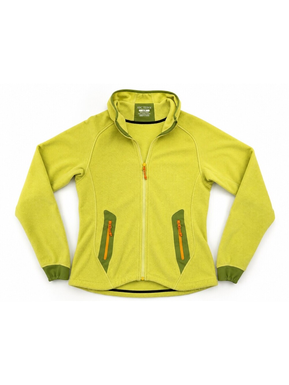 Arc’teryx Women’s Small Polartec Hooded Fleece Jacket Chartreuse Green Full Zip